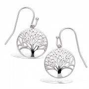 Achat Boucles d'oreilles arbre de vie pendantes en argent