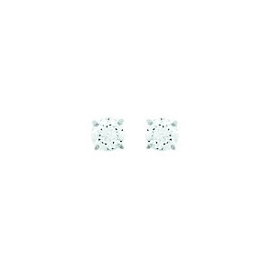 Boucles d'oreilles OR blanc 750/1000e oxydes zirconium D.3mm 0.35grs 