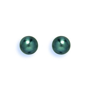 Boucles d'oreilles OR 750/1000e perles de culture noir D.5.5-6 mm  0.30grs 