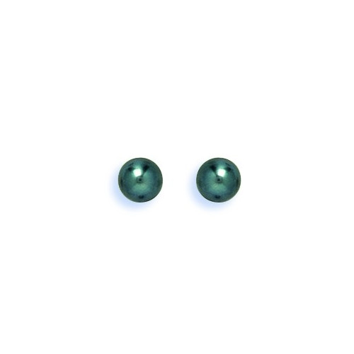Boucles d'oreilles OR 750/1000e perles de culture noir D.5.5-6 mm  0.30grs 