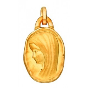 Médaille vierge or 750/1000e  ovale 13x17mm 2.35grs 