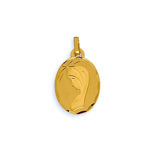 Médaille vierge or 750/1000e  ovale 12x16mm 1.20grs 
