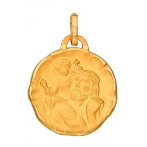 Médaille saint-christophe Or 750/1000e ronde D.17mm 2.20grs 