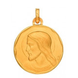 Médaille christ or 750/1000e ronde D.18mm 2.10grs 