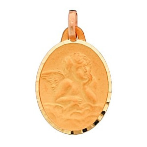 Médaille ange or  750/1000e  ovale 13x16mm 1.80grs 