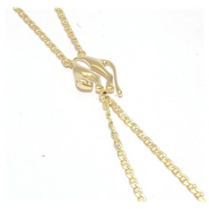 Bracelet de doigt plaqué or avec motif panthère