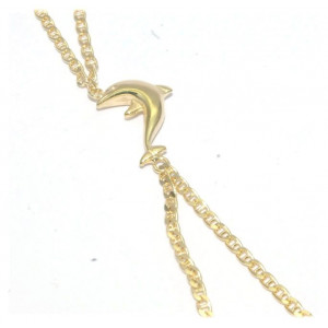 Bracelet de doigt plaqué or avec motif dauphin