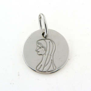 Médaille ronde en argent de la vierge