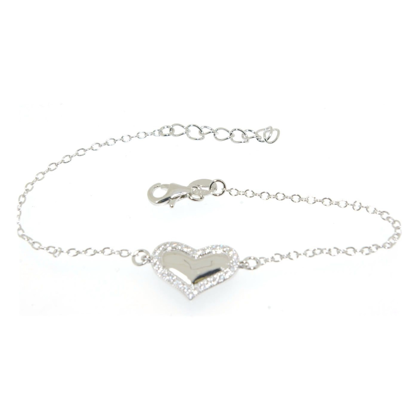 Redline Jewerly - Joli Coeur Bébé - String Bracelet For Children with  0.07ct Round Diamond in White Gold Pavé Setting - Redline
