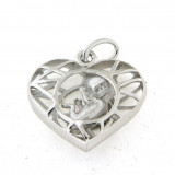 Pendentif coeur cage avec foetus