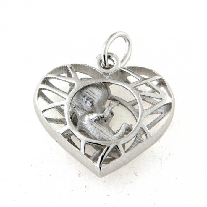 Achat Pendentif coeur cage avec foetus