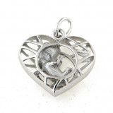 Pendentif coeur cage avec foetus