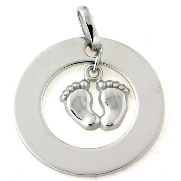 Achat Pendentif rond avec petits pieds pendants 