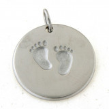 Pendentif rond avec empreinte pieds