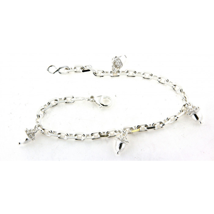 Achat Bracelet argent maille forçat avec pendants