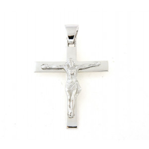 Croix argent massif 5cm avec christ
