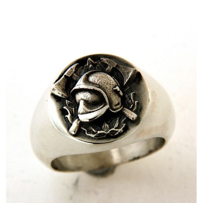 Chevaliere argent Pompier