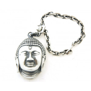 Porte clés argent vieilli bouddha