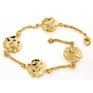 Bracelet plaqué or avec motifs 18cm 