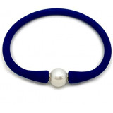Bracelet silicone avec perle d'eau douce coloris au choix