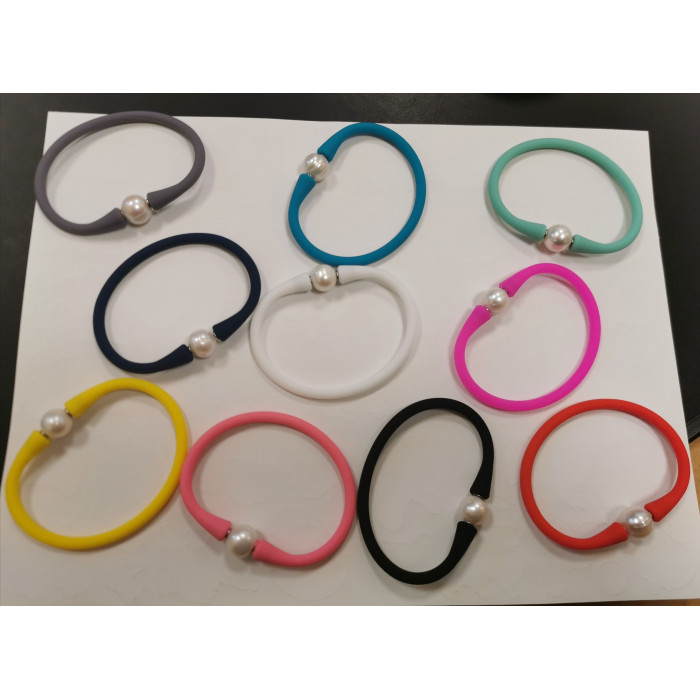 Achat Bracelet silicone avec perle d'eau douce coloris au choix