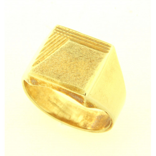 Chevalière plaqué or lapidée avec deux initiales